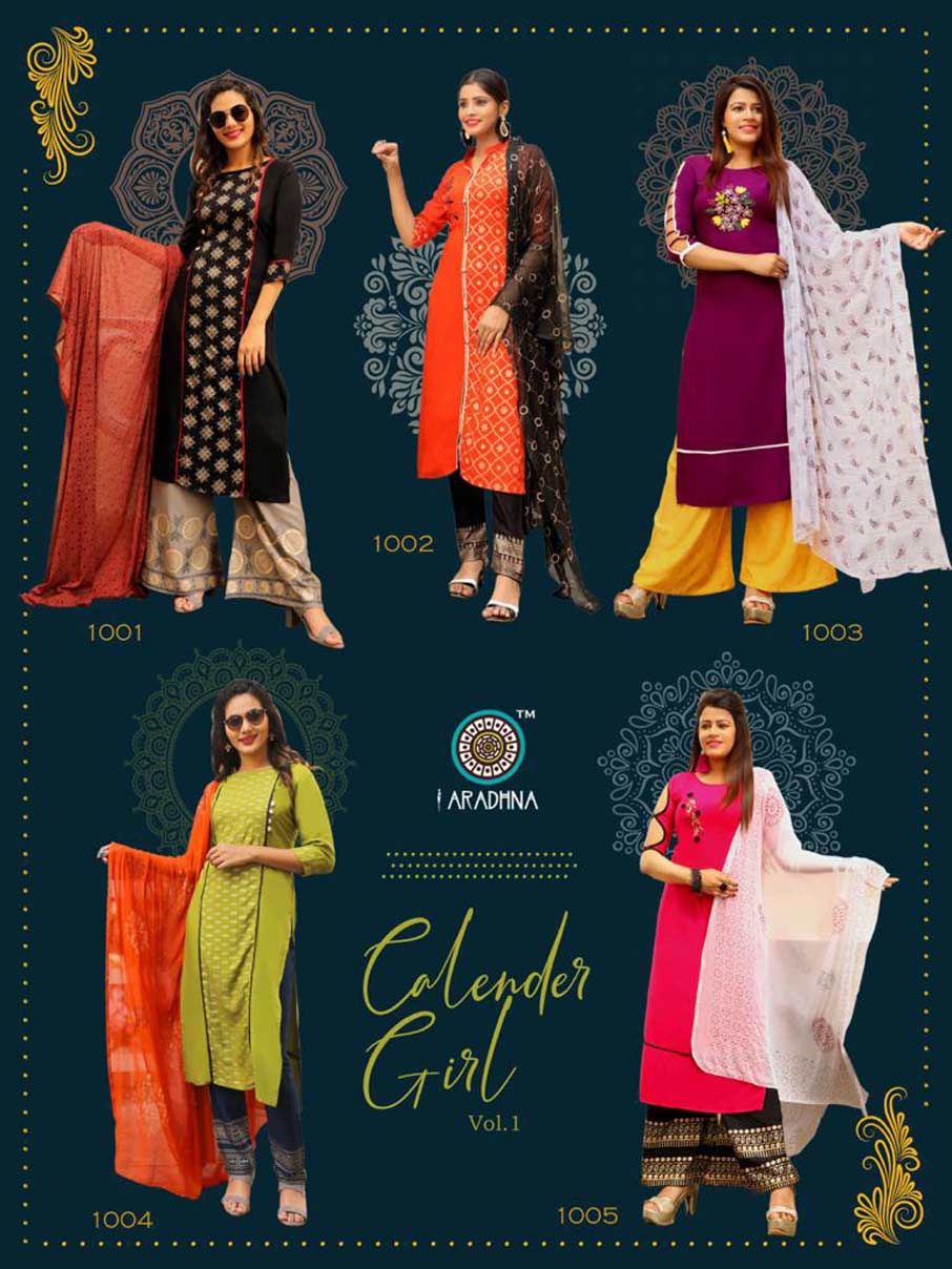 Aradhna Calender Girls Vol-1 Wholesale Kurti Aradhna Calender Girls Vol-1 Wholesale Kurti